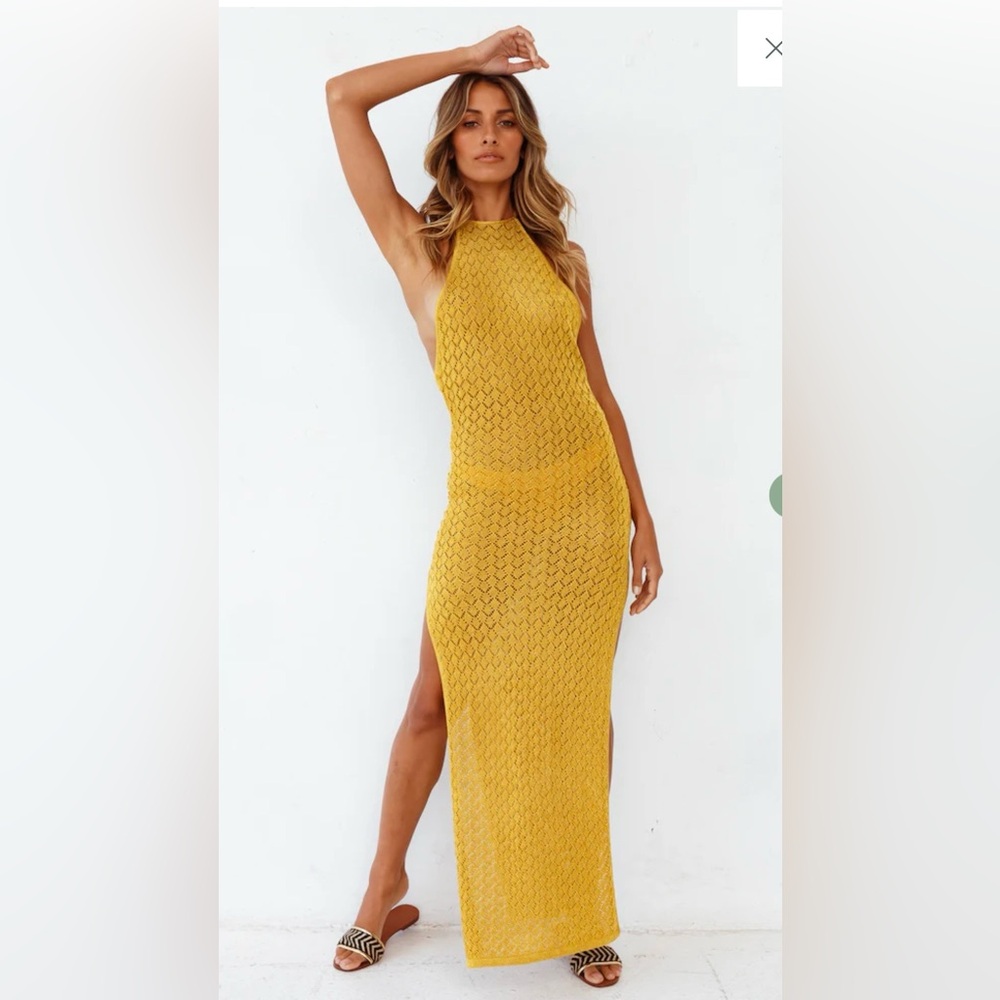 Lioness St Tropez Gold Maxi Dress